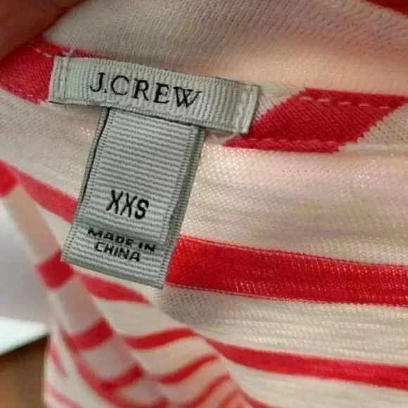 J Crew top size XXS Pink white striped 3/4 sleeve - Picture 8 of 10
